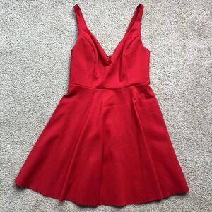 UO Kimchi Blue Drop Waist Mini Red Sleeveless Dress,‎ Medium